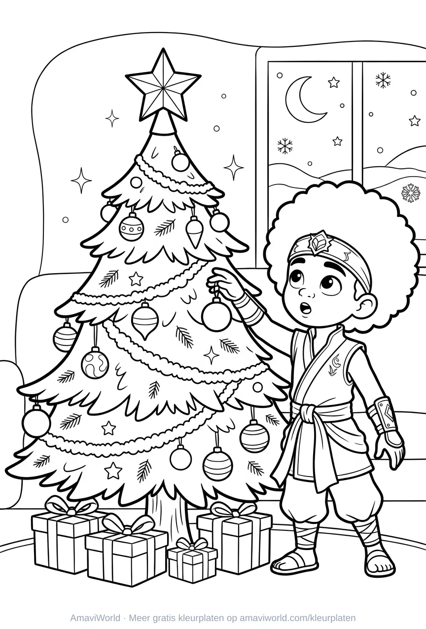 Kerstboom kleurplaat, gratis kerstboom kleurplaat om te printen